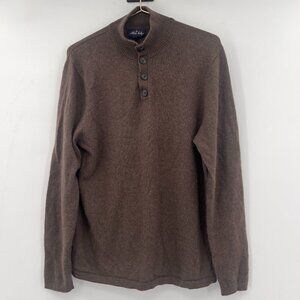 Allen Solly Mens 100% Cashmere Brown Long Sleeve Sweater Size L